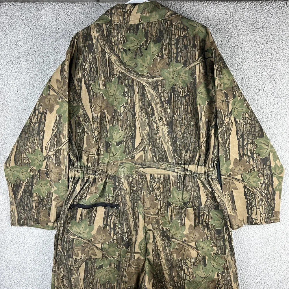 VTG 1-Piece Trebark Camouflage Coveralls‎ Hunting Jumpsuit USA Made Men's XL